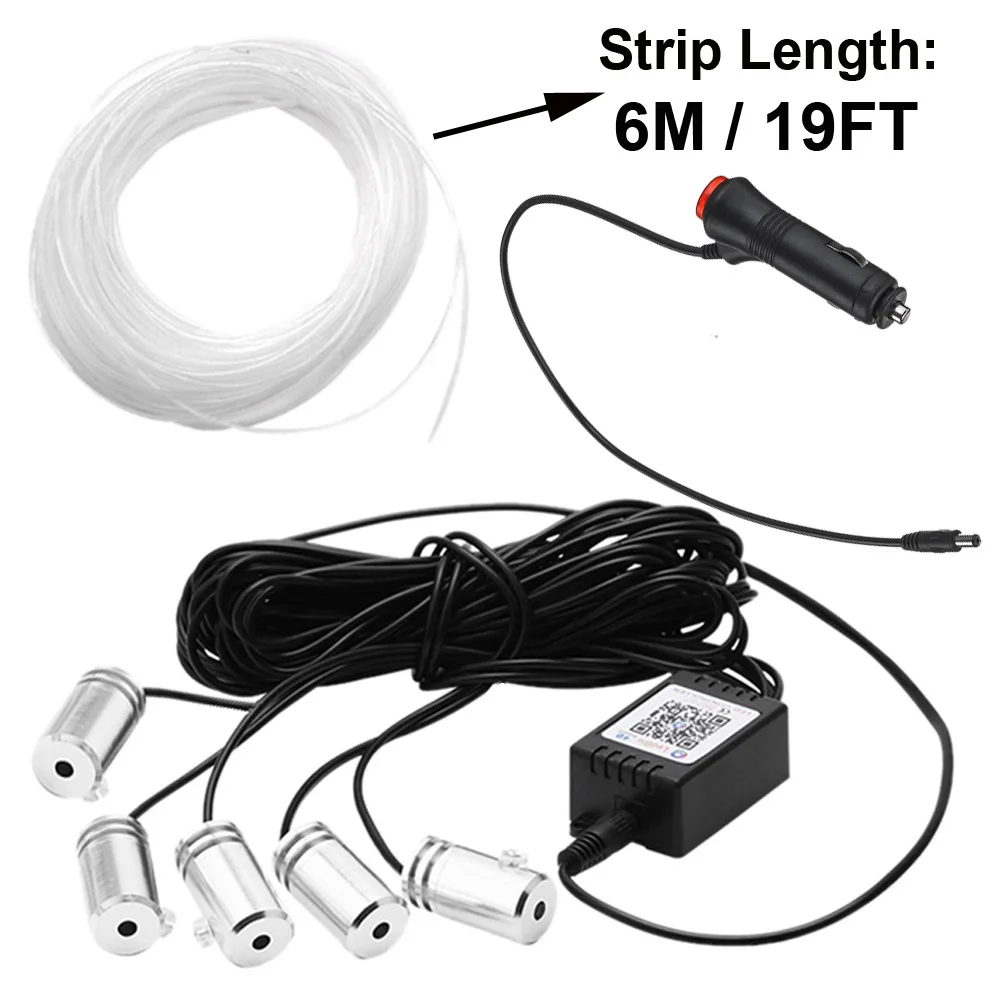 

6m Car Atmosphere Lights Neon Wire Strip Light Rgb Multiple Modes Control Auto Interior Decorative Ambient Neon Lamp Decorated P