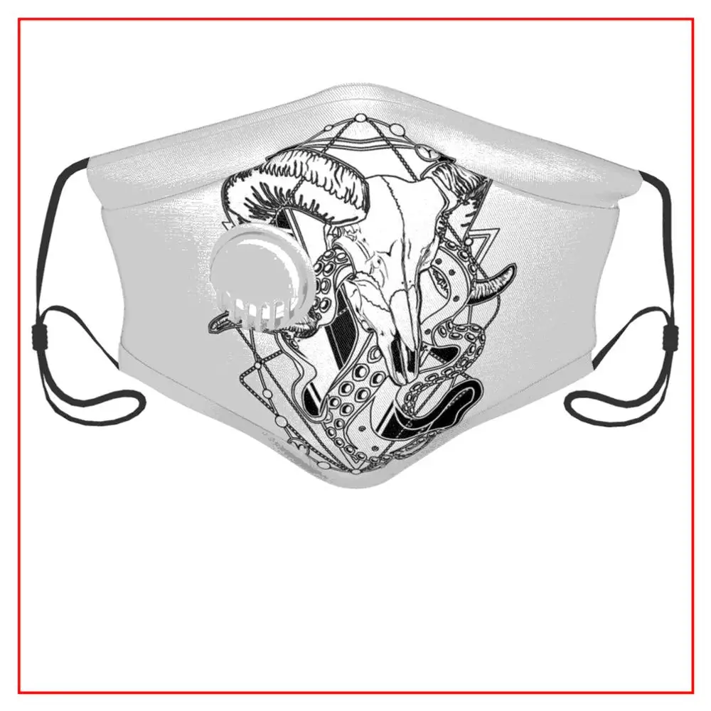 

Kids Men Women Face Mask ARIES SKULL Funny Cotton Facemasks Masks for Germ Protection Military Charcoal Black Skin Care Cute