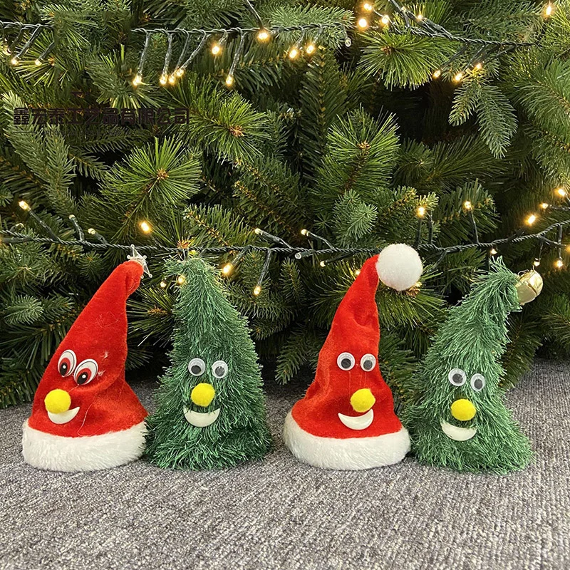 

Electric Christmas Hat Plush Toy Children Gift Sing Glowing Swing Music Xmas Hats for Christmas Tree Decoration