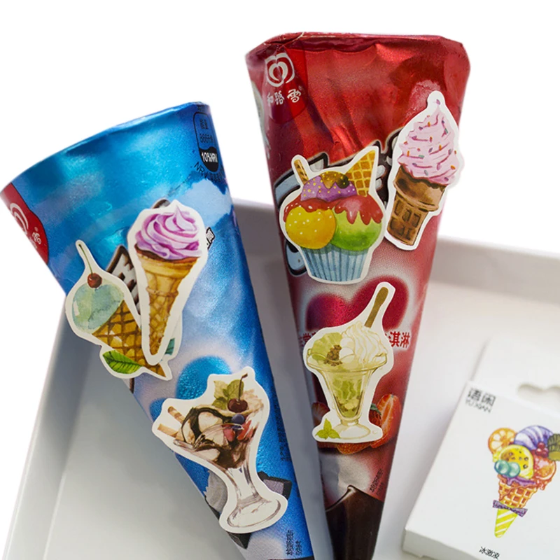 

20packs/lot Kawaii Ice Cream paper stickers Diary decoration diy scrapbooking label seal sticker stationery Wholesale