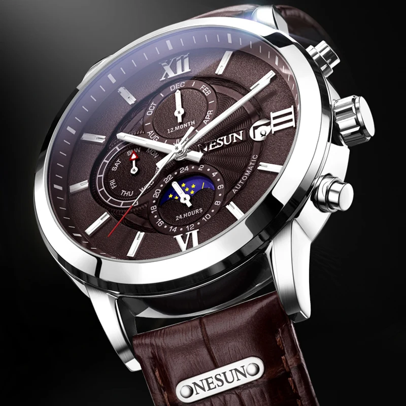 Часы мужские механические с автоподсветкой водонепроницаемые - купить по