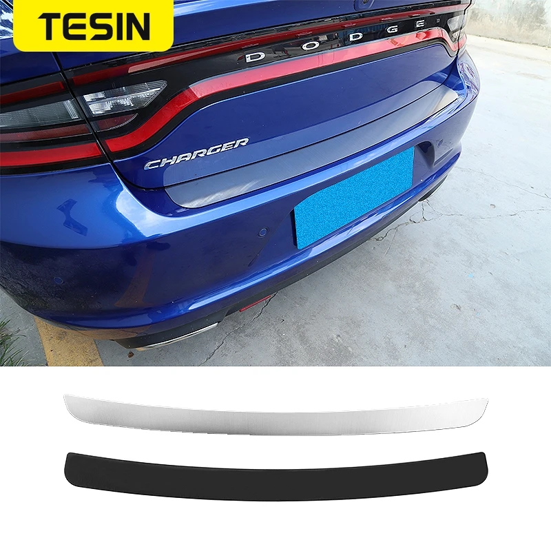 

TESIN Aluminum alloy Door Sill Scuff Panel Car Exterior Rear Bumper Guard Plate Protector Accessories For Dodge Charger 2015+