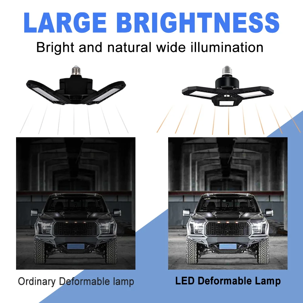 

220V LED Bulb Fan Garage Light E27 High Bay Light 110V LED Spotlight 0W 60W 80W Industrial Lighting Warehouse Workshop Lampara