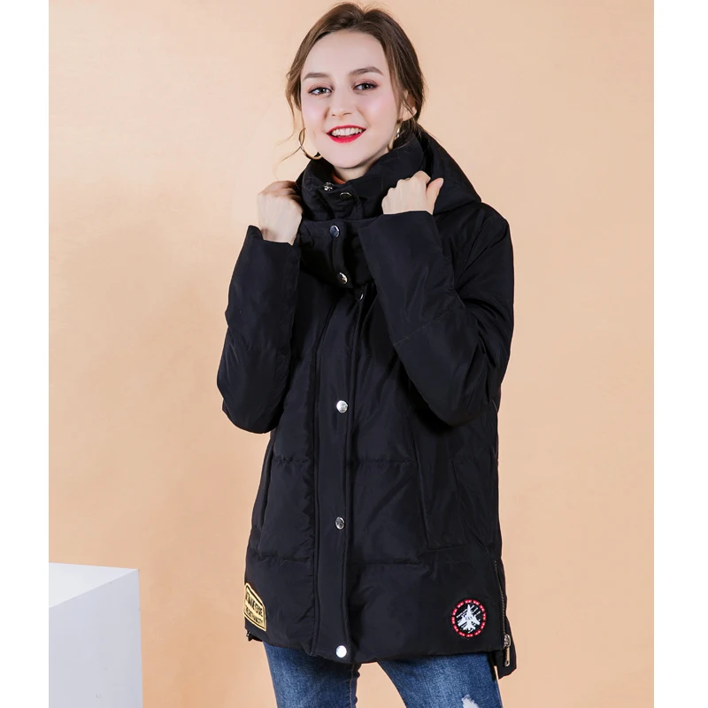 2019 модная женская зимняя куртка на утином пуху длинное плотное двухстороннее