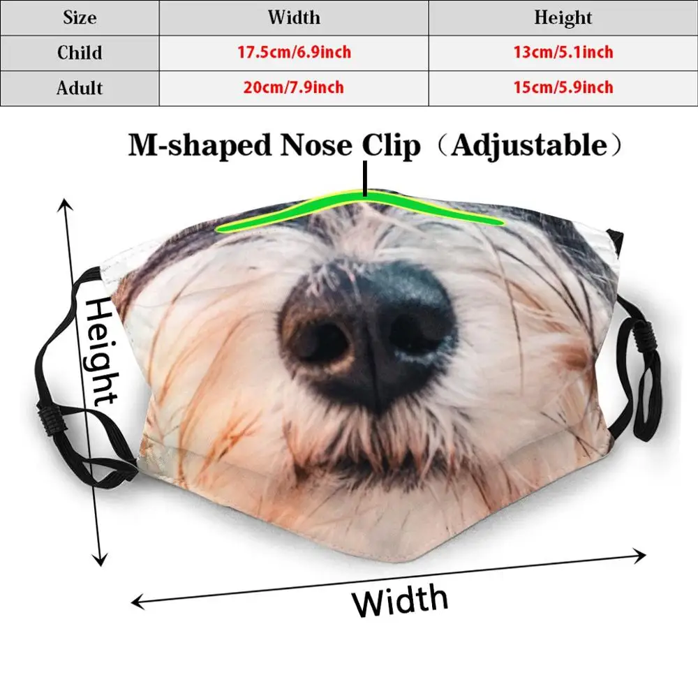 Cute Miniature Schnauzer Mask Funny Print Reusable Pm2.610 Filter Face Dog Puppy Animal Social | Аксессуары для одежды