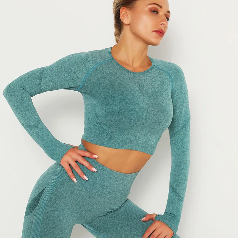 

Womens Long Sleeve Yoga Shirts Sport Top Fitness Yoga Top Gym Top Sports Wear for Women Gym Femme Jersey Running T Shirt