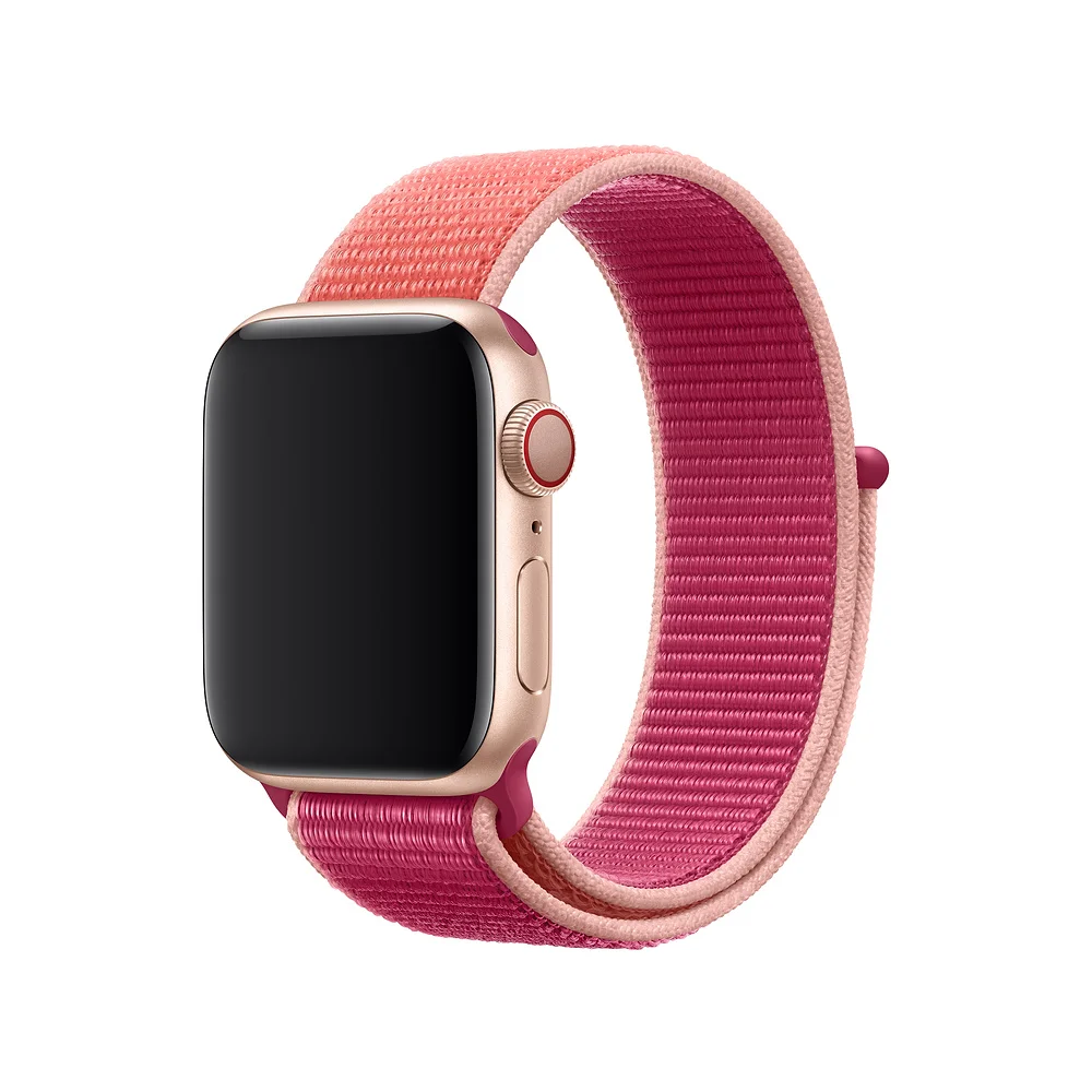 Спортивные петли для наручных часов Apple Watch, версии 44/42/40/38 мм 5/4/3/2/1 нейлоновый ремешок для наручных часов браслет ремешок с крючками и петлями застежка - Цвет ремешка: Pomegranate