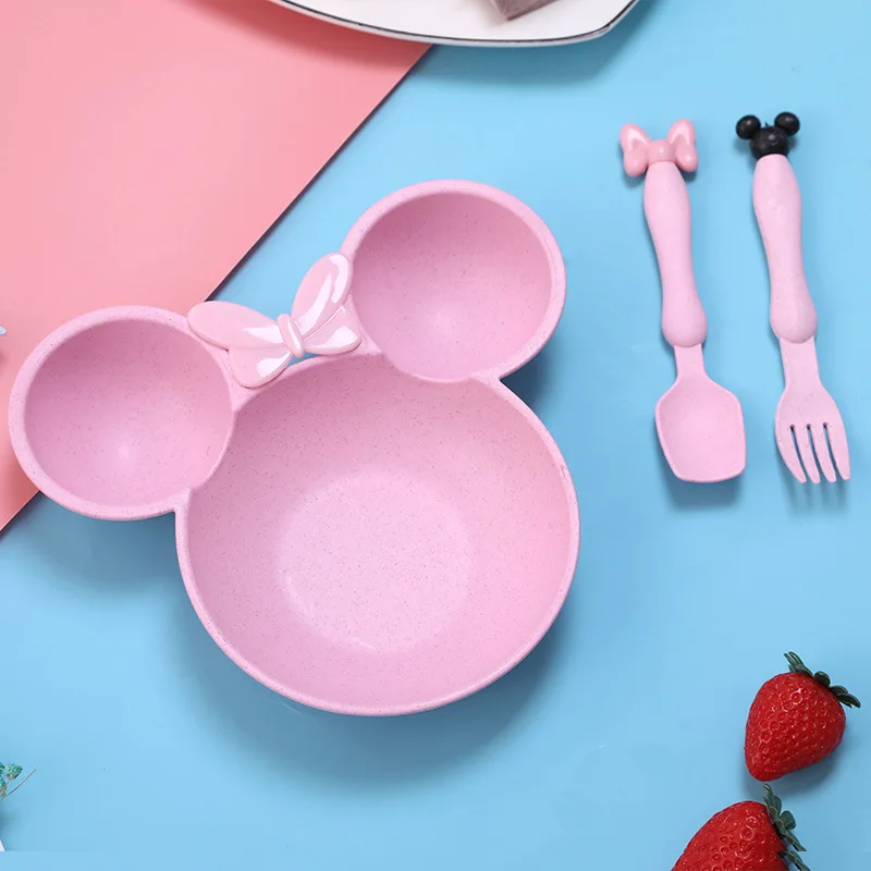 3 шт Пшеничная солома мультфильм дети чаша набор детское блюдо еда посуда детский