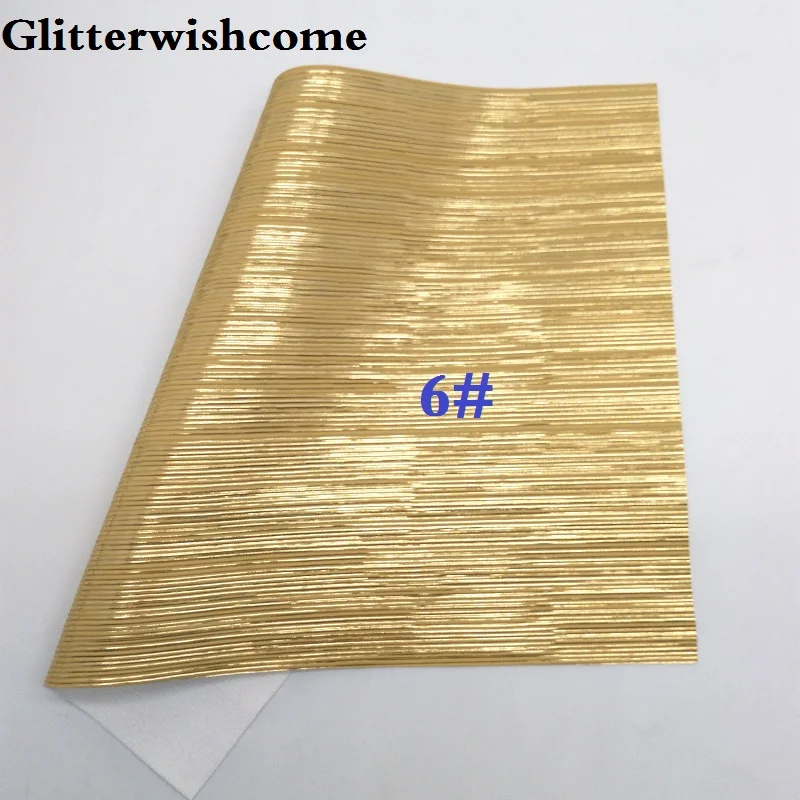 Glitterwishcome 21X29 см A4 размер винил для бантов тисненые полосы Кожа Fabirc искусственная кожа листы для бантов, GM153A