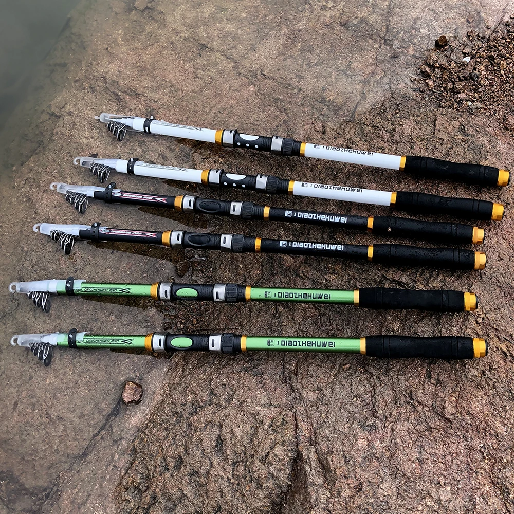 GHOTDA Telescopic Sea Fishing Rod Hard Spinning Pole 2.1M -3.6M | Спорт и развлечения