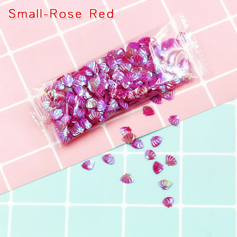 7-Small-Rose Red 10 г красочные оболочки Блестки прозрачные поставки слаймов Декор наполнитель дополнение игрушки DIY Lizun оболочки блеск Подвески клейкие аксессуары - Цвет: 7-Small-Rose Red