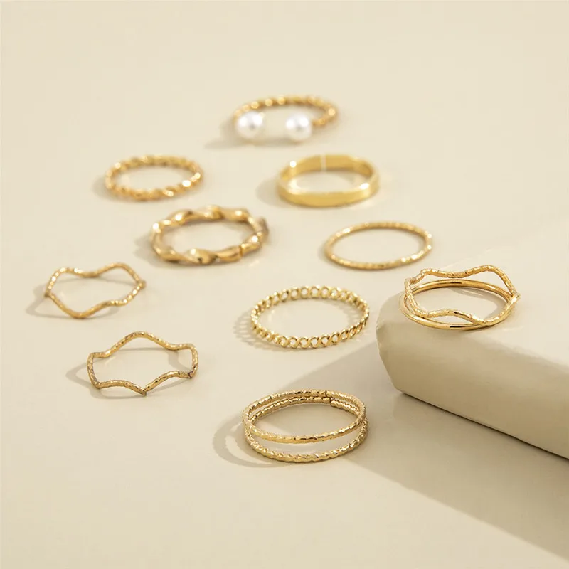 Комплект колец в стиле панк для женщин и девушек модные тонкие кольца