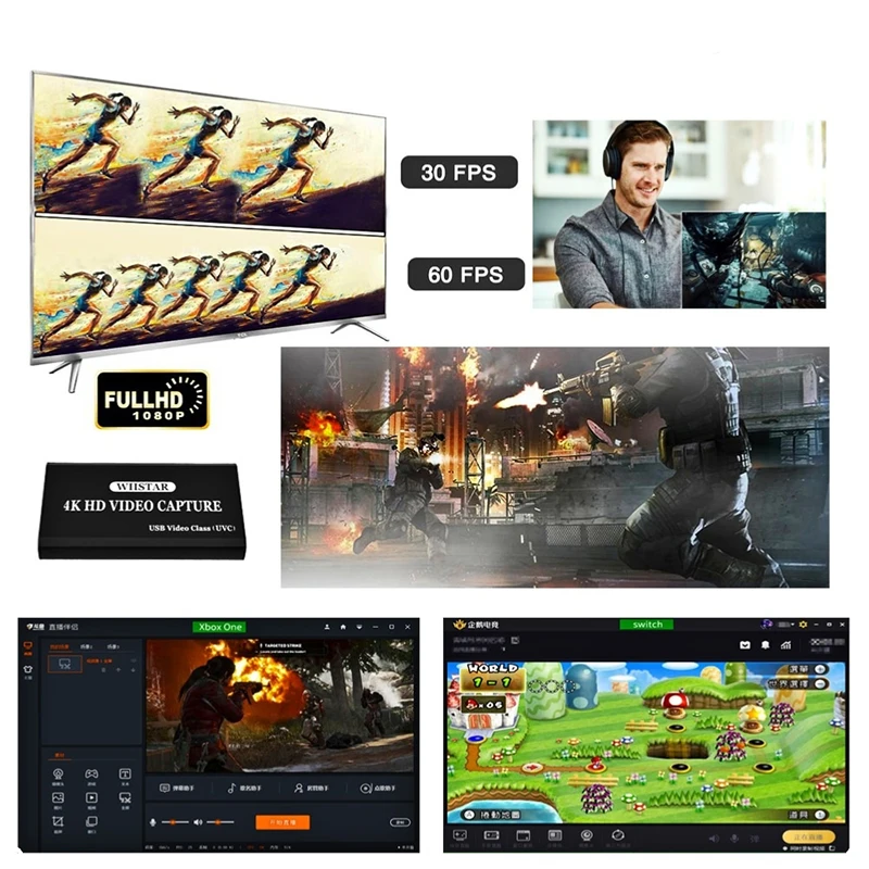 HDMI Карта видеозахвата для Type-C loop out 4K Video Grabber Record Box PS4 Game DVD Camcorder Recording Live Streaming |