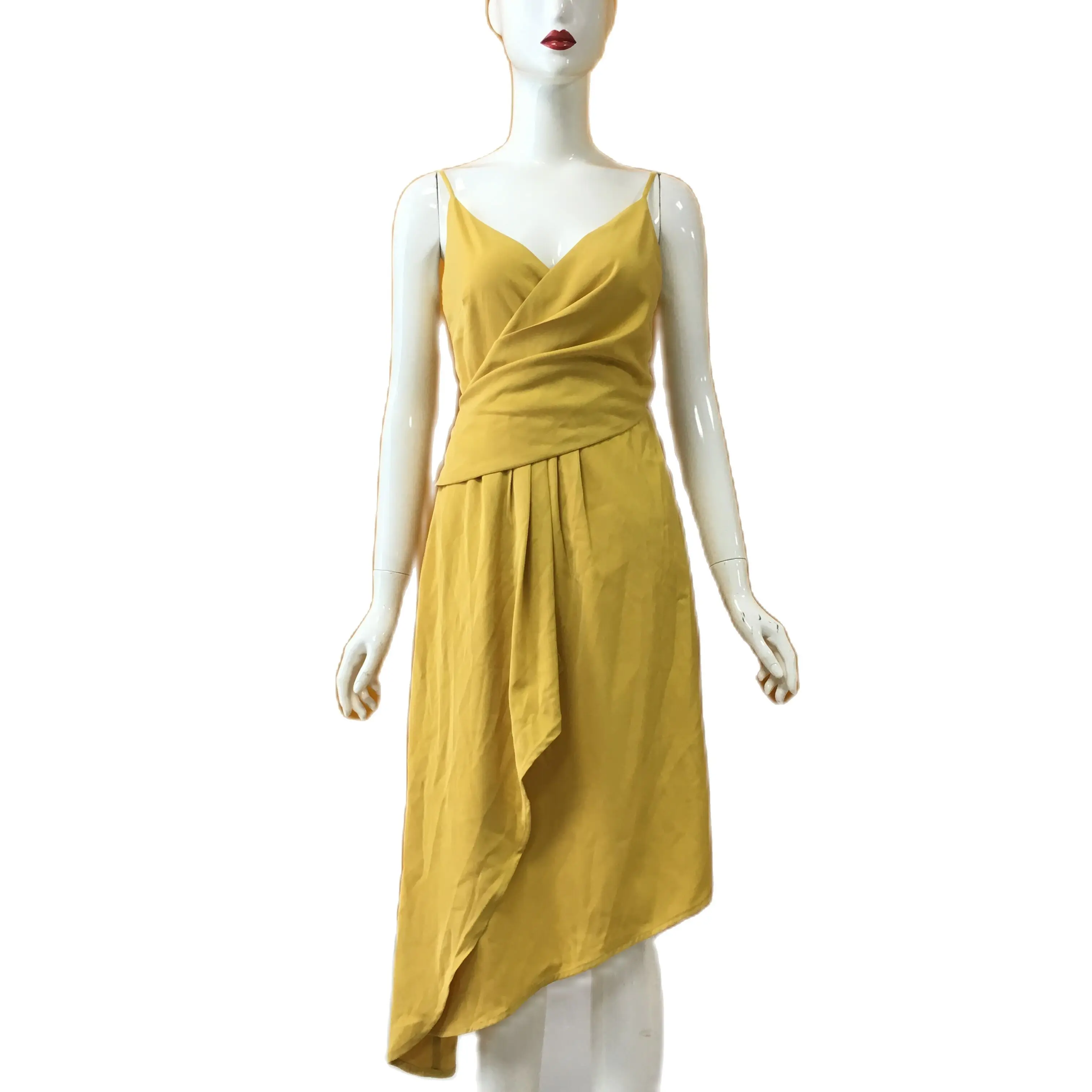 2019 New Arrival Bohemian Condole belt Summer V Neck Vestidos Yellow Sleeveless Party Lady Dress