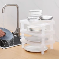 stackable plastic storage holder household cabinets dish rack bowel drain shelf tableware organizer stand kitchen supplies