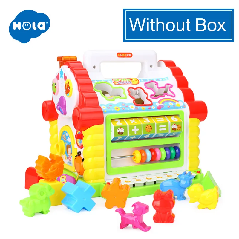 HOLA TOYS 739 Многофункциональные Музыкальные игрушки Детские забавные игрушки музыкальная электронная геометрические блоки Сортировка Обучающие Развивающие игрушки - Цвет: WITHOUT BOX