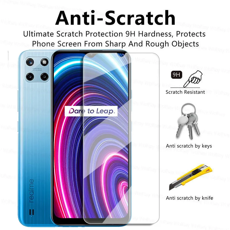 9H Protector de pantalla para Realme C25Y de vidrio para Realme C25Y C25S C25 C21 C20 C17 C15 C11 templado Protector de vidrio 9H de cine de la lente-2