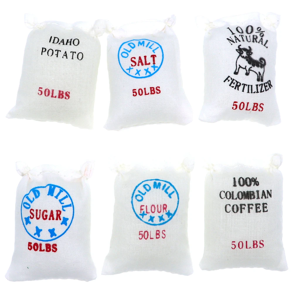 

6PCS Simulation Decoration Rice Food Bags For 1/10 Rc Crawler Traxxas Trx-4 Trx4 Tamiya CC01 Axial Scx10 90046 90047 D90