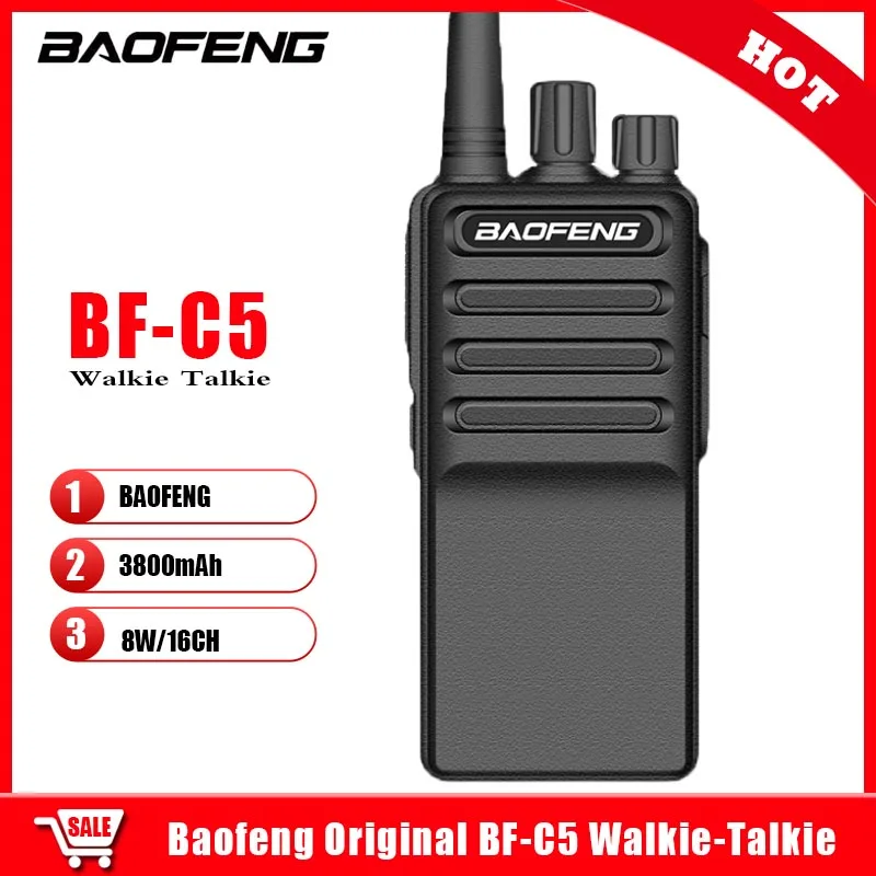 

Baofeng BF-C5 Walkie-Talkie 8W 3800mAh UHF 400-470Mhz BFC5 Portable Two Way Radio Handheld Transceiver Ham CB Radio Communicator