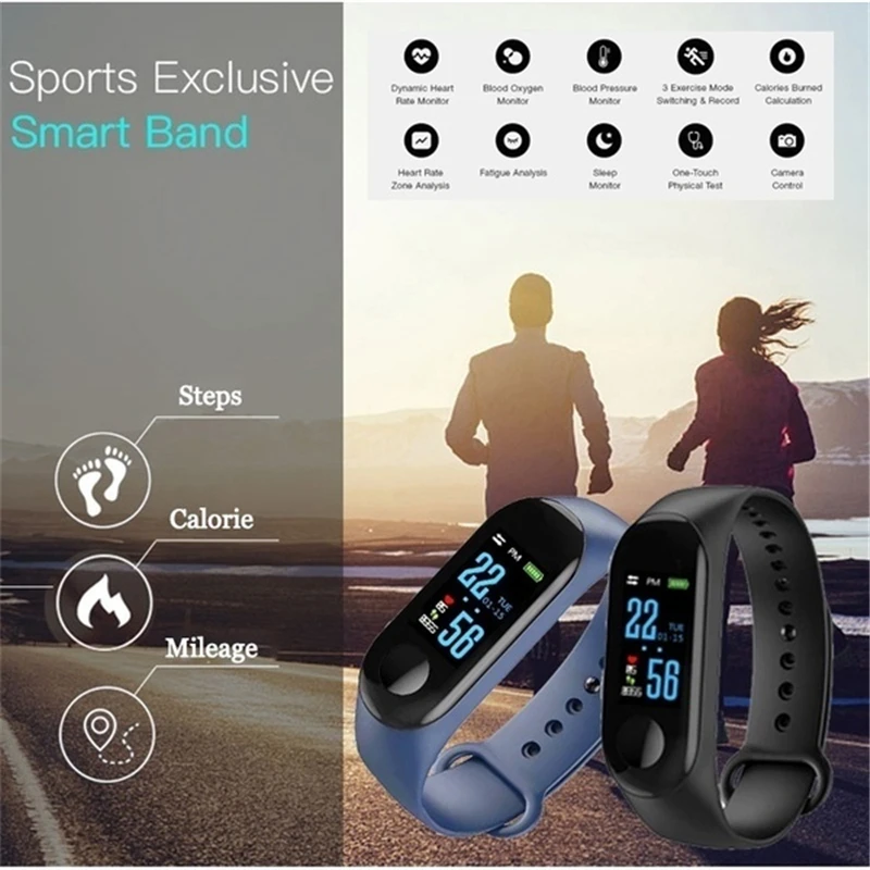 M3 спортивные умные часы-браслет Heart Rate Monitor Водонепроницаемый смарт-браслет Smartband