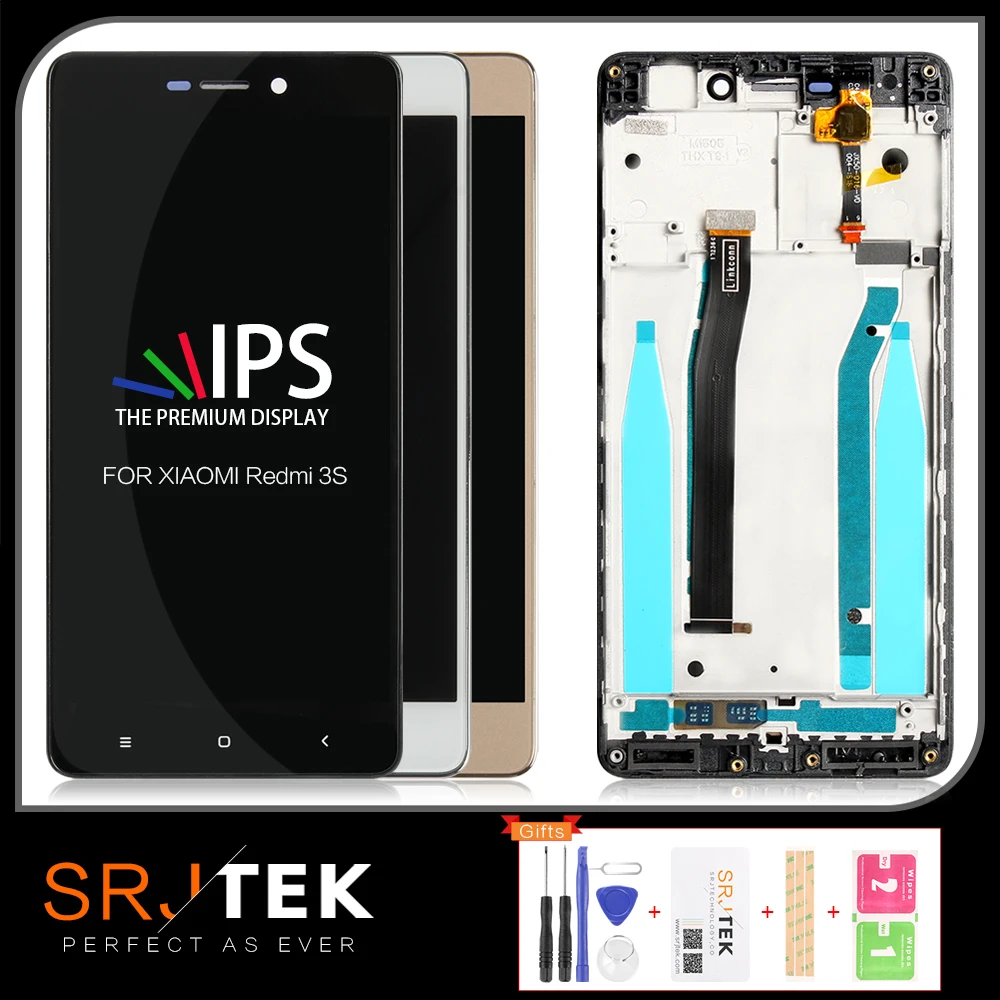 Srjtek ЖК дисплей для Xiaomi Redmi 3S сенсорный экран рамка в сборе 3 Pro/ Pro запасные