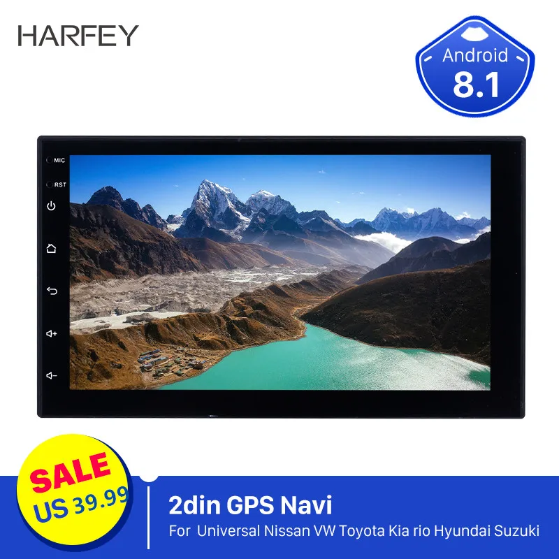 Автомобильный мультимедийный плеер Harfey на Android 8 1 с 7 &quotGPS для Nissan VW Toyota Kia rio Hyundai