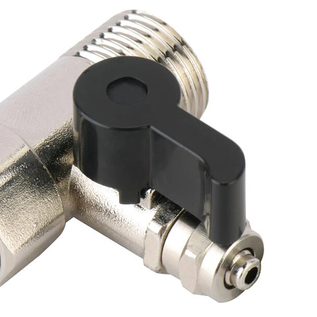 

Nickel Plated 1/2'' to 3/8'' Ball Valve Faucet Tap Shut-off Switch Tee Union