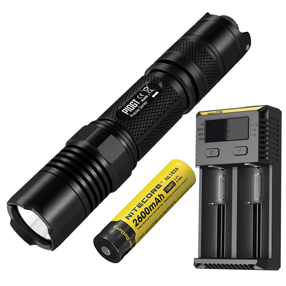 P10GT NL1826 I2 NITECORE P10GT тактический фонарь XM-L2 T6 Светодиодный max 900 люмен луч расстоянии 286 метров уличный фонарик ручной фонарь - Испускаемый цвет: P10GT NL1826 I2