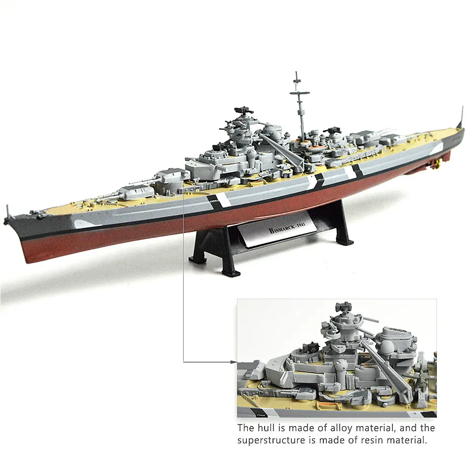 

1:1000 World War II Ship Model Battleship Model Ship Bismarck USS Missouri HMS Hood Alloy Finished Handcraft Collection