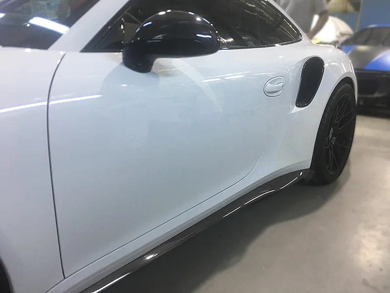 SP стиль углеродное волокно сторона юбка расширение глянцевая отделка дверь шаг