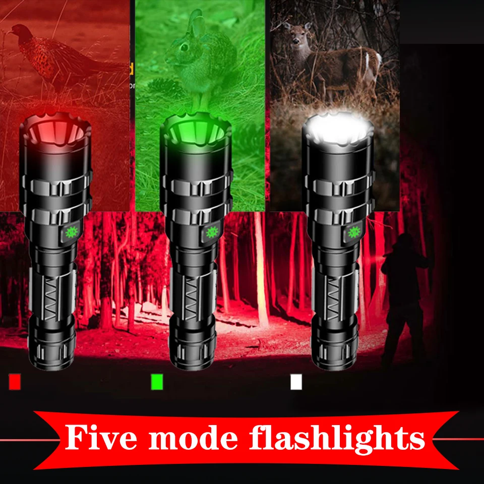 Litwod светодиодный светильник 5 режимов 3 цвета Мощный тактический фонарь