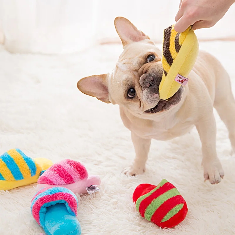 

Dog Toy Slippers Sound Molar Long Lasting Relieving Stuffy Artifact Puppy Teddy Bichon Small Dog Pet Supplies
