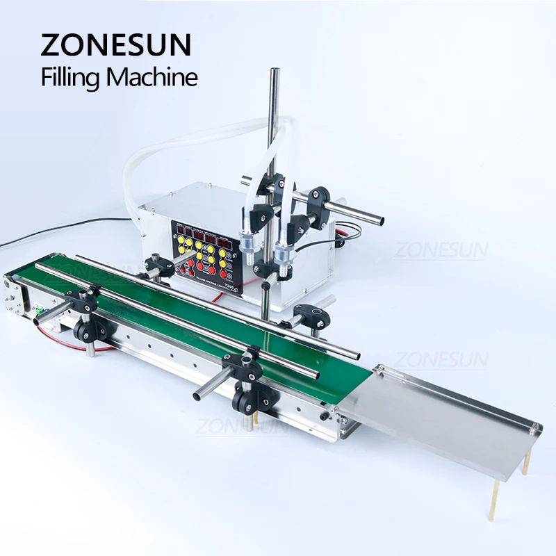 ZONESUN Automatic Double Heads Filling Machine for Small Bottle Perfume Essential Oil Juice Business Waterproof Conveyor | Инструменты