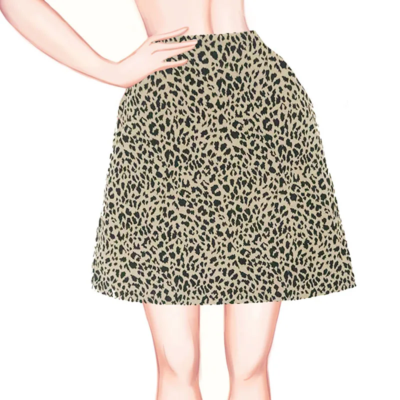 

2021 Autumn Winter Women's A-Line Leopard Printed Skirts