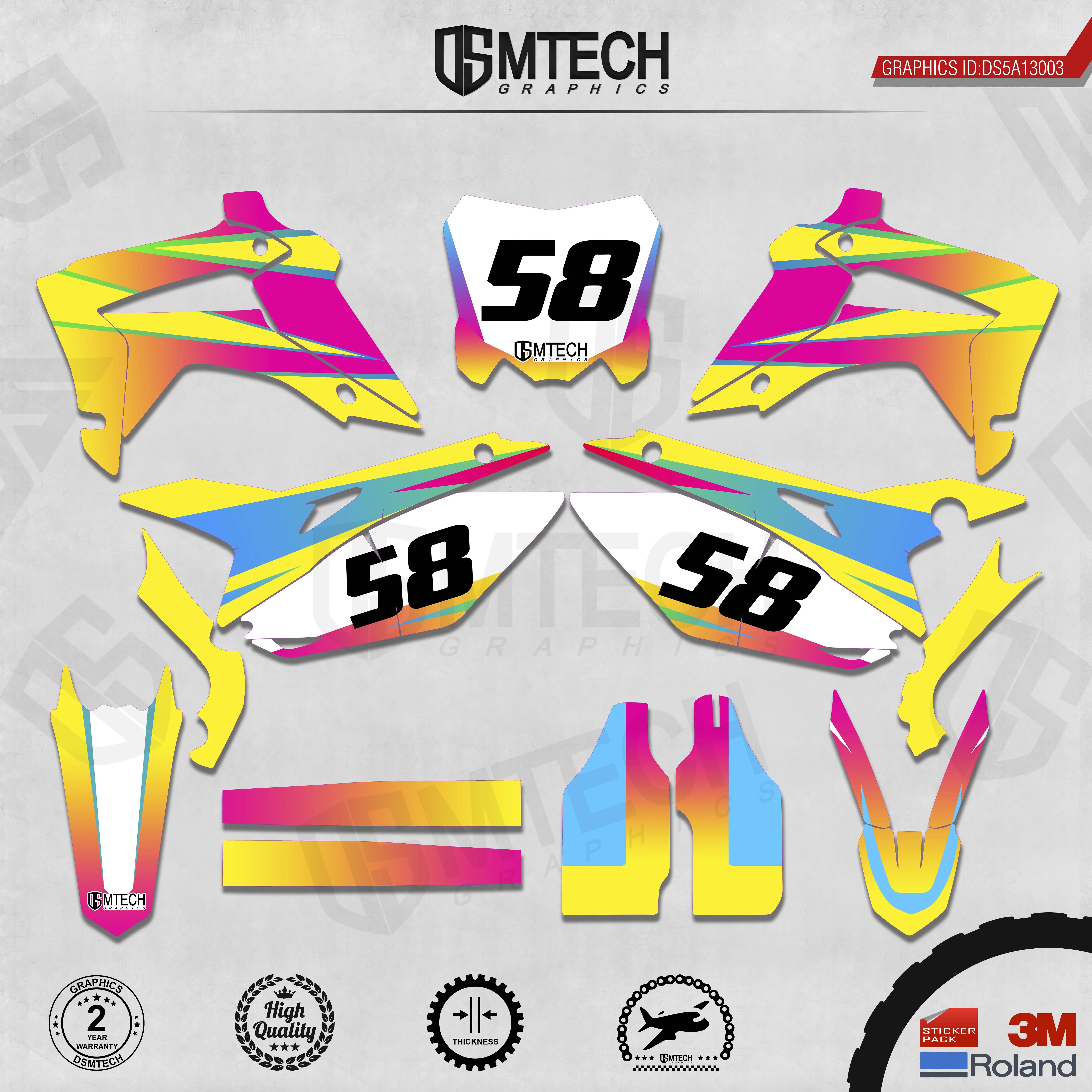 DSMTECH Customized Team Graphics Backgrounds Decals 3M Custom Stickers For 2014-2017CRF250R 2013-2016CRF450R 003