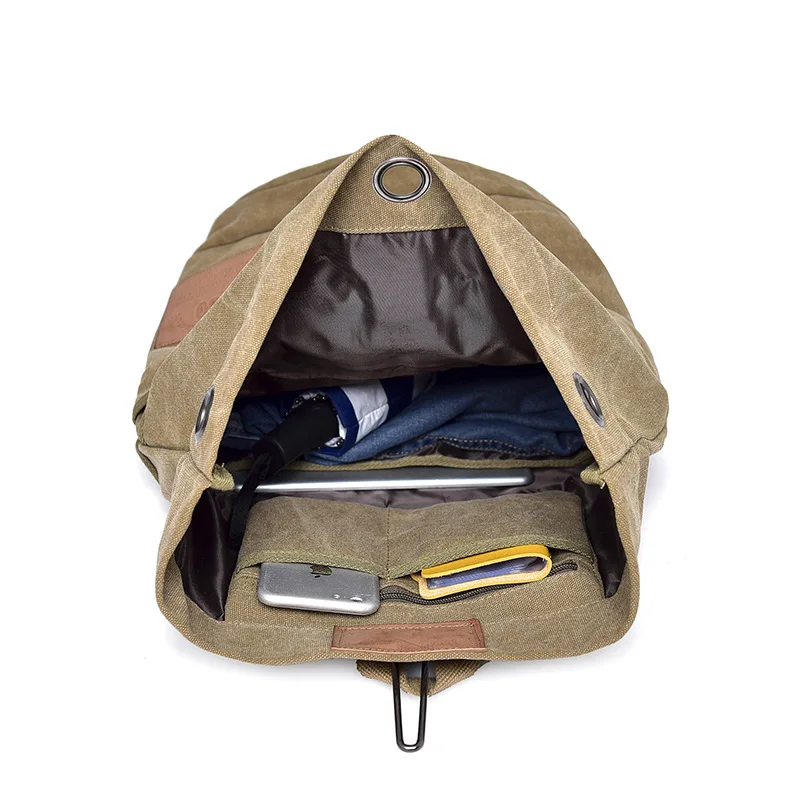 

Men's Waterproof Canvas Backpack Classic Tactical Bucket Travel backbag Large Vintage school bag pack Military Laptop back bag