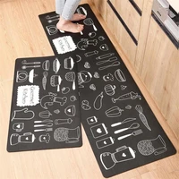 nordic style pu leather kitchen mat waterproof and oil proof kitchen floor mat living room pvc doormat can be wiped no clean