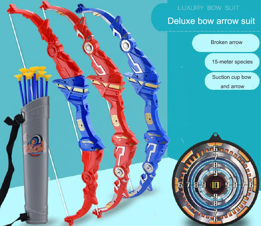 

Flashing Shooting Sword Bow Arrow Slingshot Set Light Saber Laser Double Toys for Kids Outdoor Sports Entertainment Toy Rocket