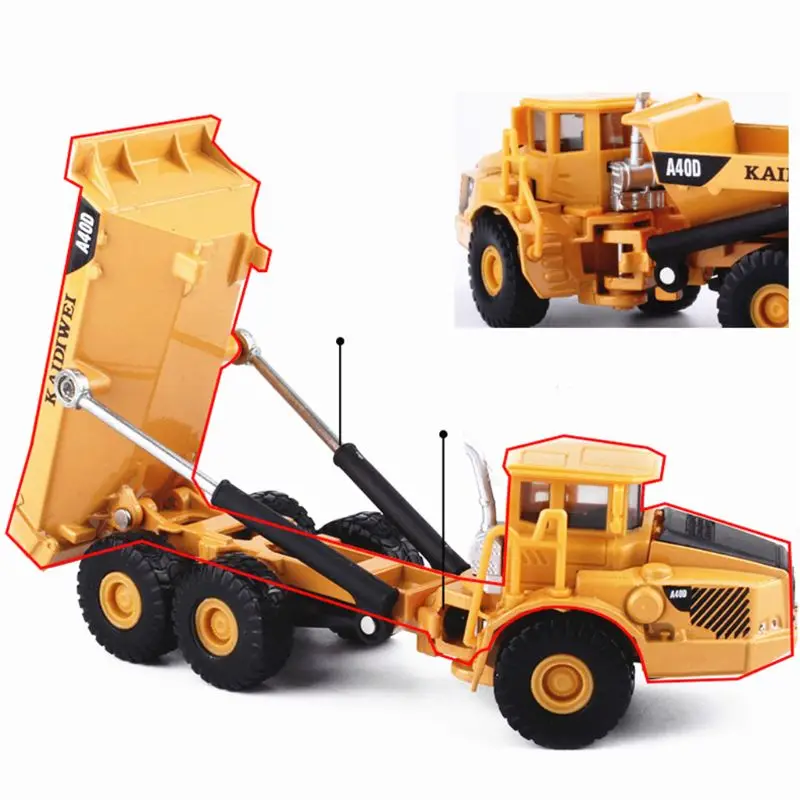 1PC Alloy 1:87 Scale Dump Truck Diecast Construction Vehicle Cars Lorry Toys Model