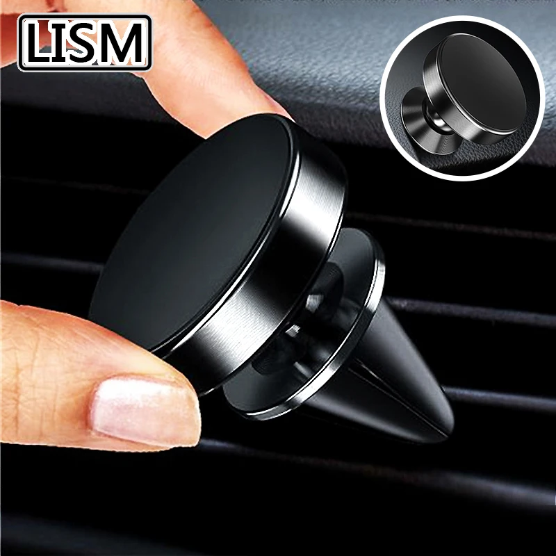 

LISM 360 Car Phone Holder Stand for iphone Metal Magnetic Samsung Xiaomi Car Air Vent Magnet Stand in Car GPS Mount Holder