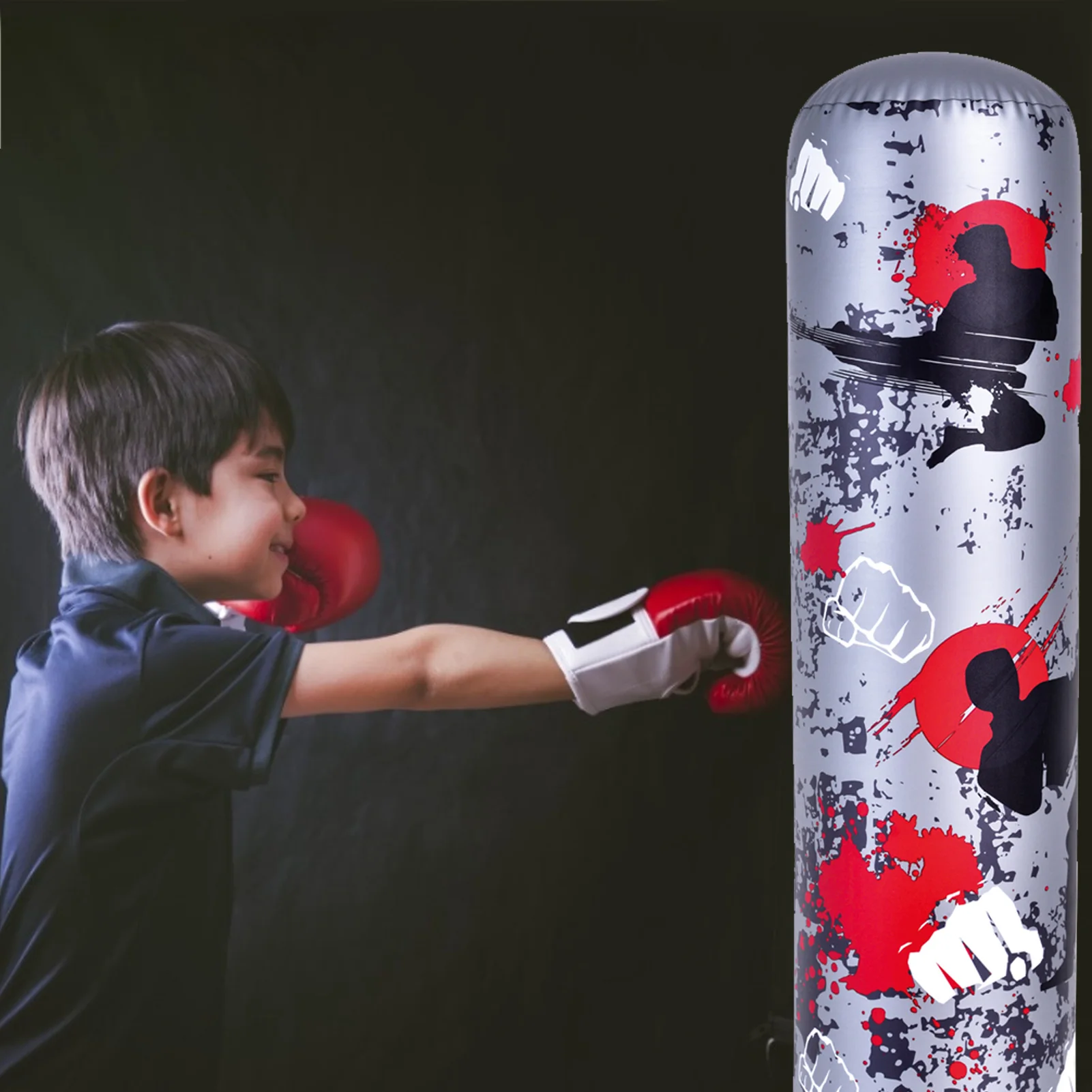 

Inflatable Punching Bag Standing Boxing Bag for Kids Over 3 Adult Punching Standing Sandbag Fitness Body Building Equipment