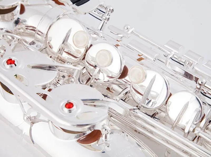 Альт-саксофон Kaluolin высокого качества в японском стиле E-Flat Sax серебристый