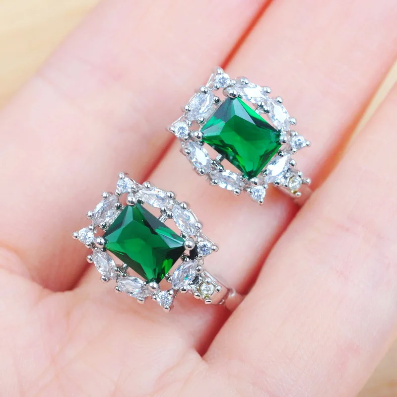 Хит продаж модный зеленый камень кубического циркония для Для женщин с