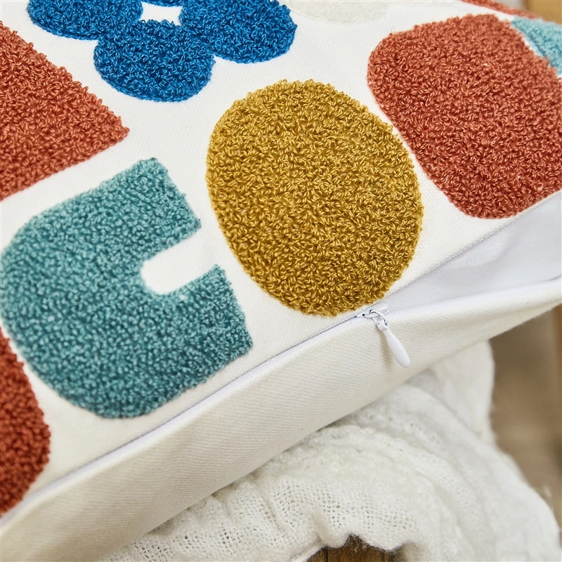 

Woolen embroidered sofa cushion cover geometric style throw pillow cover home hotel office car bedding decorative pillow cases