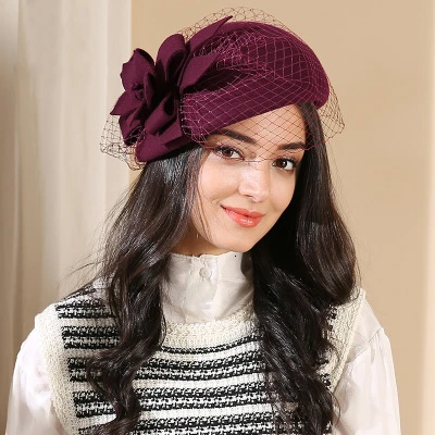 Женская Коктейльная фетровая Вуалетка Свадебная вечеринка головные уборы