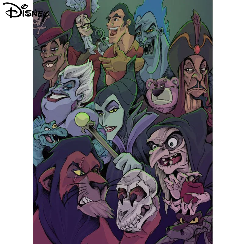 

Disney Cartoon Animated Movie Villain DIY 5D Diamond Painting Cross Stitch Embroidery Full Dill Mosaic Wall Decor Gift