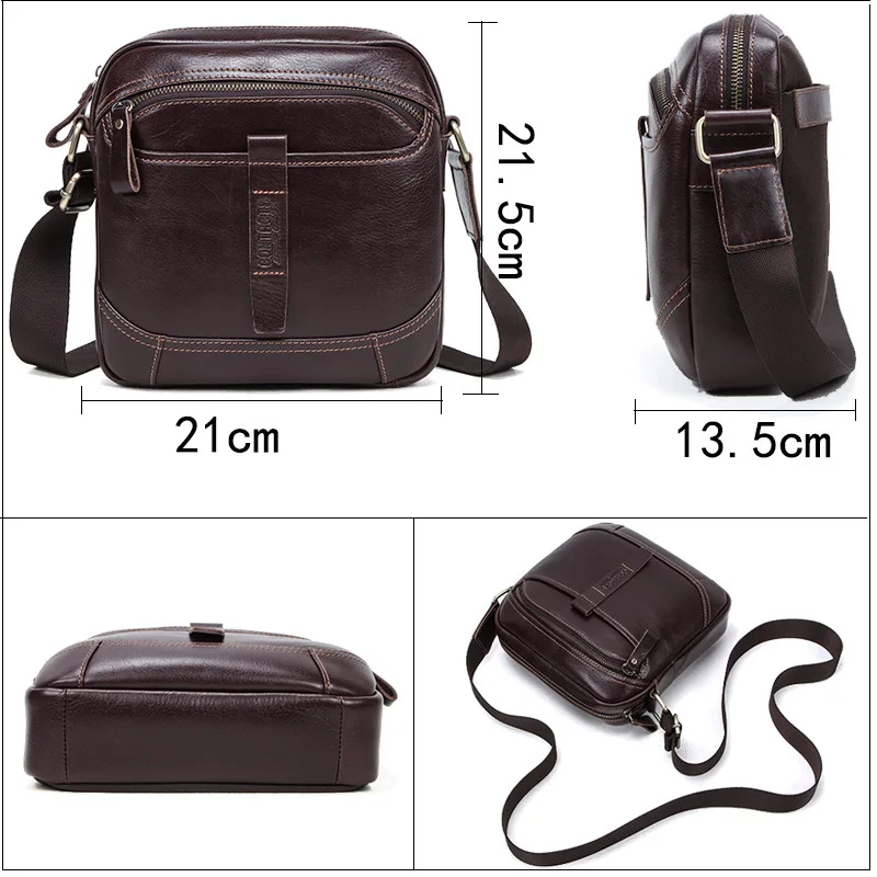 

Fashion Trend Men's Bag Genuine Leather Retro Casual Men Shoulder Multifunction Cell Phone Bag Crossbody Bag Messenger Bag Male