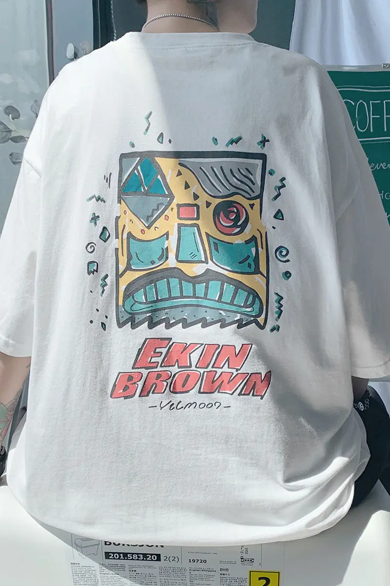 

2021 new summer leisure couple large Chinese style short sleeve printing t-shirt men's sports Outdoor Kpop Holiday Smart Casual