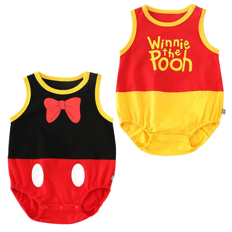 2020 новый летний детский комбинезон без рукавов с рисунком медведя для младенцев