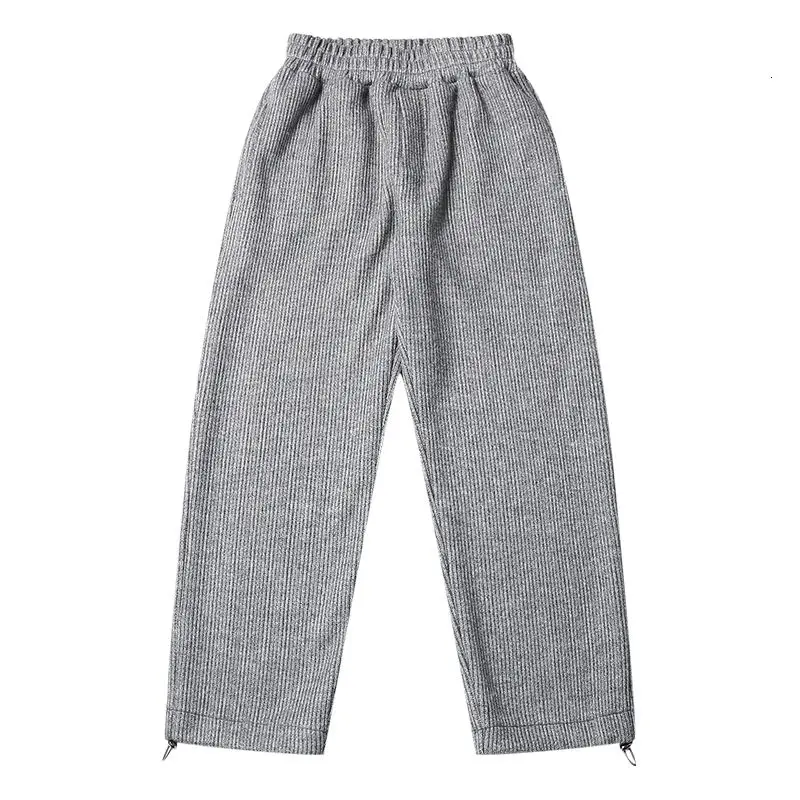 

2020 Autumn And Winter New Youth Popular Loose Solid Color Thick Knitted Trousers Fashion Casual Simple Straight Leg Pants